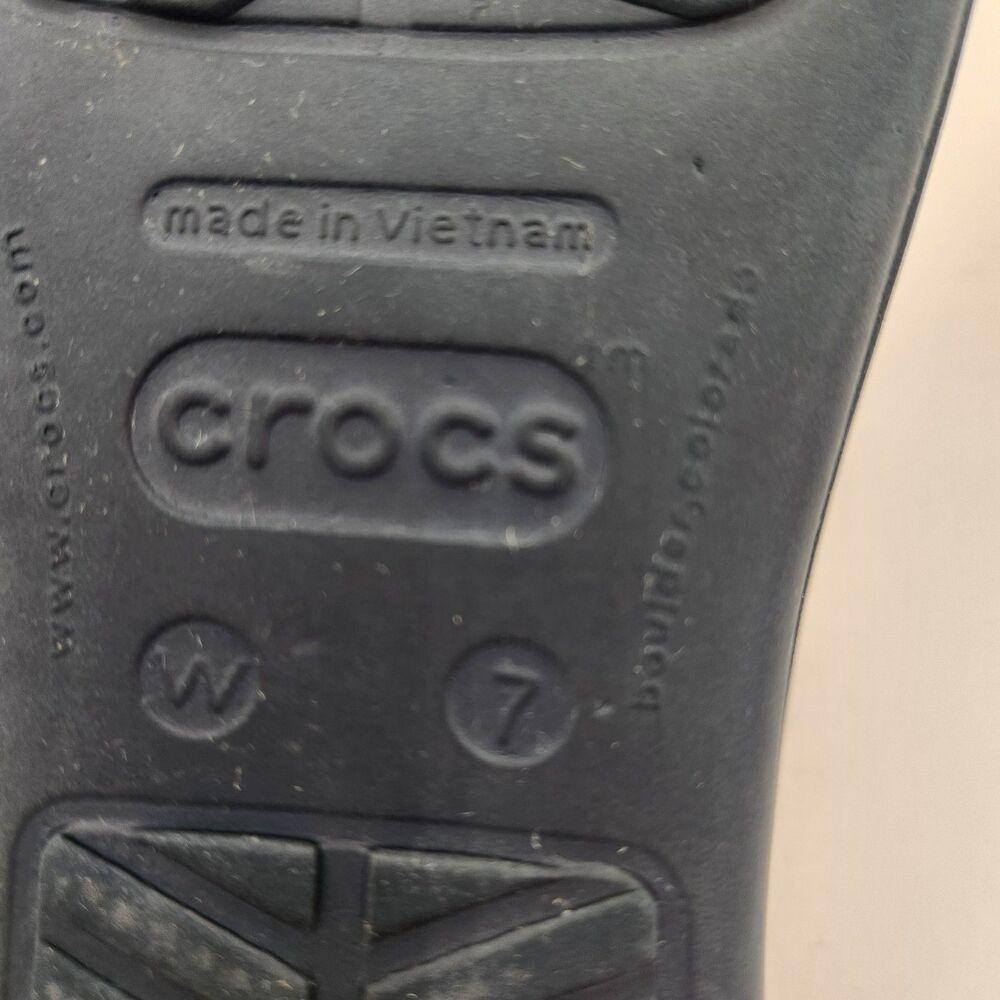 Crocs Sandals Blue Gray Sanrah Diamante Wedge Womens Size 7 Dual Comfort Mosaic - Picture 10 of 12